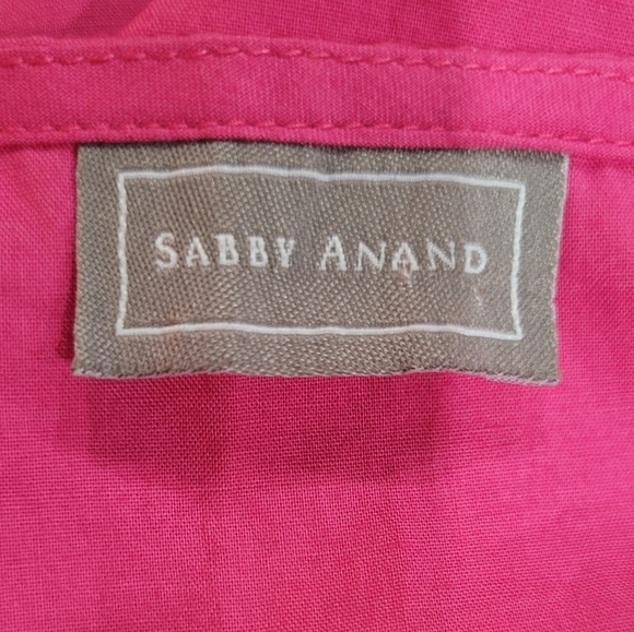 Sabby Anand Pink Tunic Shabby Chic Boho Long Sleeve Top Sz M Lightweight Kurtis - Picture 7 of 10